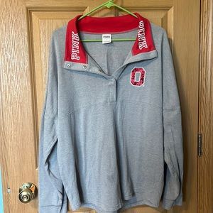 Victoria Secrets Pink Ohio State University campus pullover.